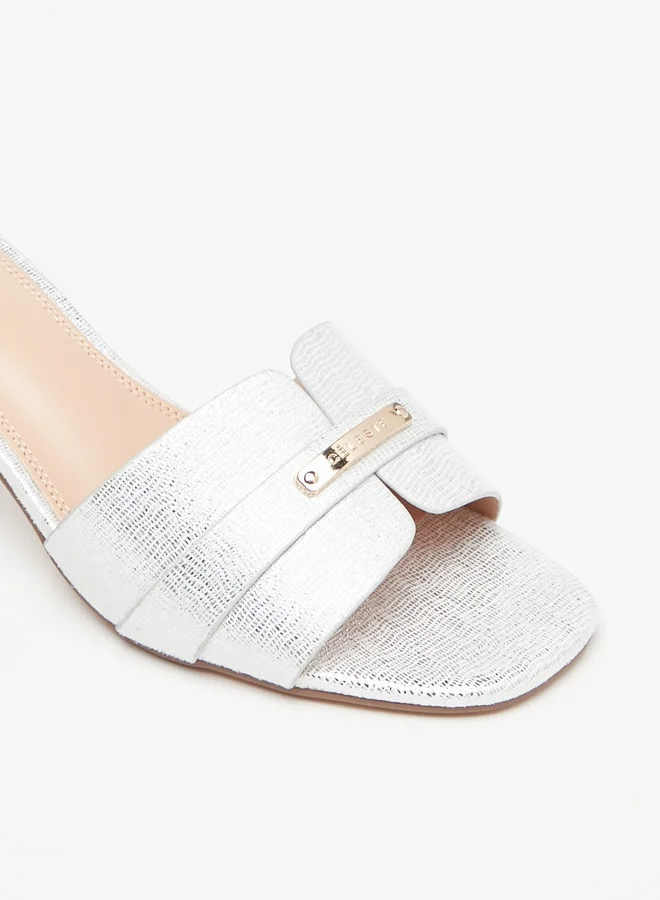 Celeste Women's Textured Slip-On Sandals with Kitten Heels