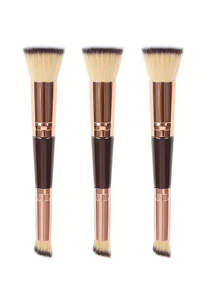 ORiTi 1 PCS Double ended Foundation Brush Dual Purpose Makeup Brush Short Hair Foundation Brush Oblique Conclear Brush Beauty Tools  - Image 3