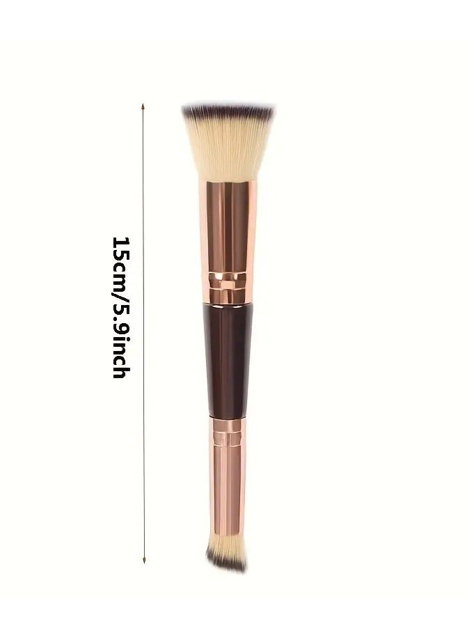 ORiTi 1 PCS Double ended Foundation Brush Dual Purpose Makeup Brush Short Hair Foundation Brush Oblique Conclear Brush Beauty Tools  - Image 4