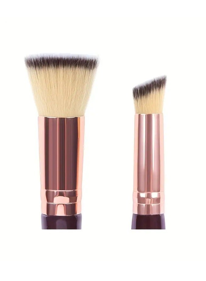 ORiTi 1 PCS Double ended Foundation Brush Dual Purpose Makeup Brush Short Hair Foundation Brush Oblique Conclear Brush Beauty Tools  - Image 5