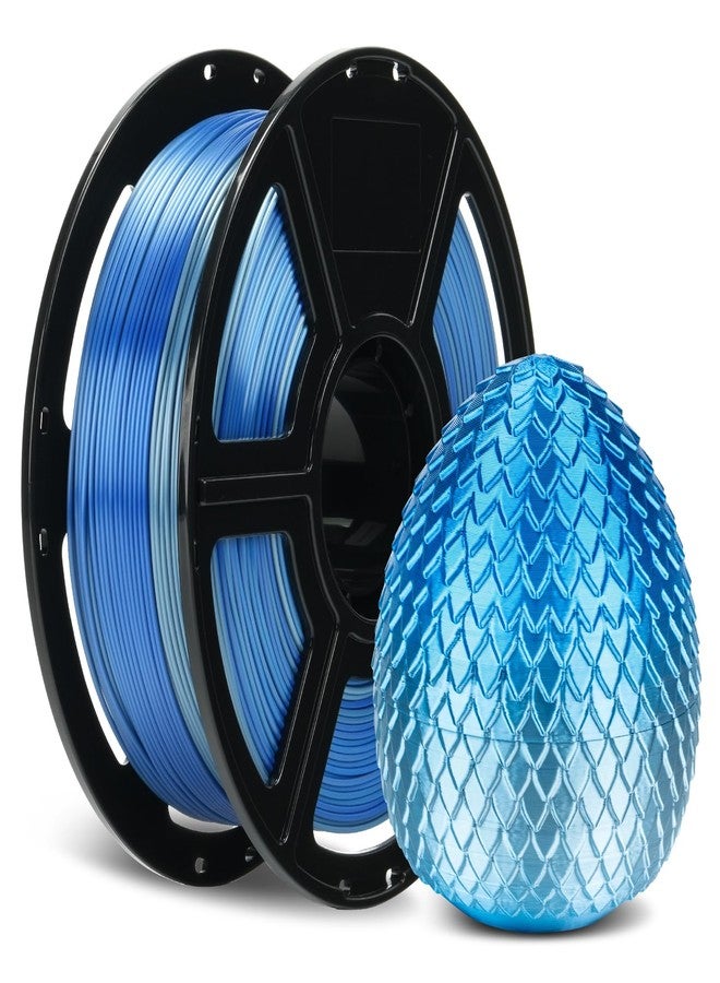 FLASHFORGE Silk Dual Color Filament, Blue to Silver Gradient, Smooth Color-Changing 3D Printer Filament 1kg (2.2lbs) Spool, 3D Printing Filament Easy to Use and Fits for Most FDM 3D Printers - Image 1