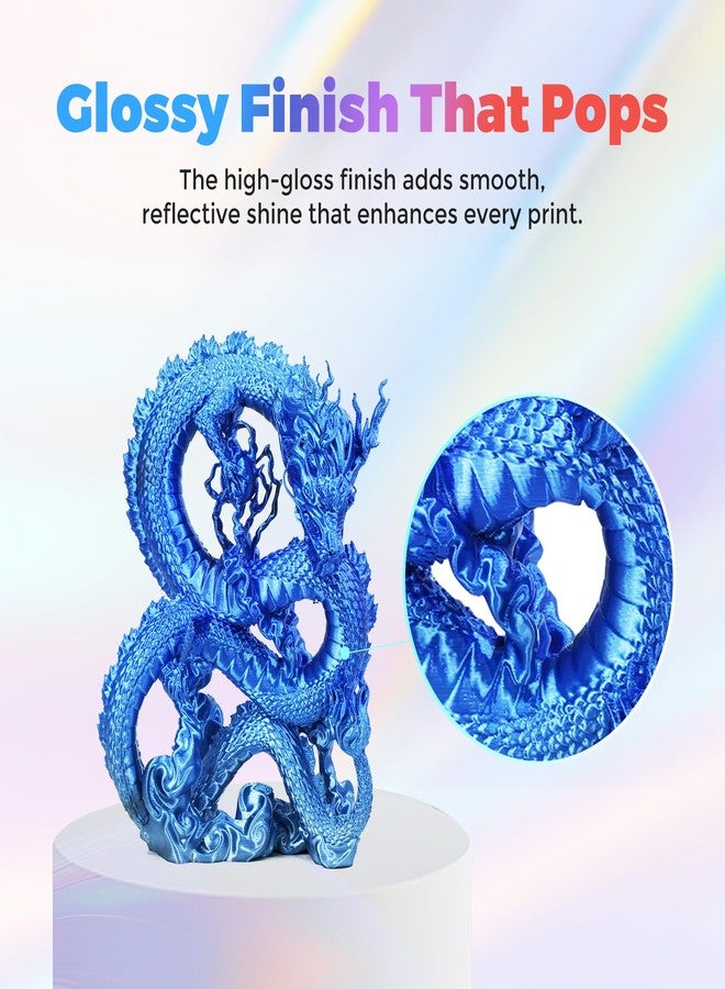 FLASHFORGE Silk Dual Color Filament, Blue to Silver Gradient, Smooth Color-Changing 3D Printer Filament 1kg (2.2lbs) Spool, 3D Printing Filament Easy to Use and Fits for Most FDM 3D Printers - Image 4