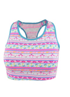 Full coverage, non-wired cotton sports bra, multi-colour