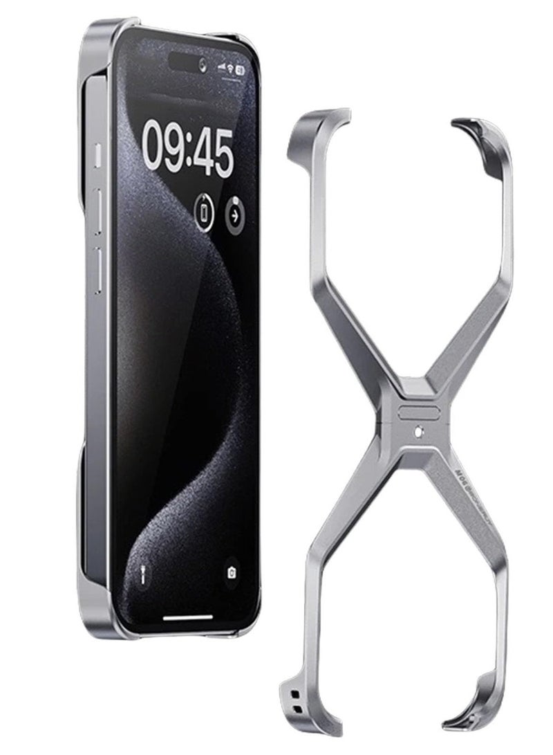 SYOSI Frameless Case for iPhone 15 Pro Max, Aerospace Aluminum Case Minimalist iPhone Cover Heat Dissipation Case Metal iPhone Case Bezel-less Phone Case Lightweight iPhone Case Slim iPhone Case - Image 1