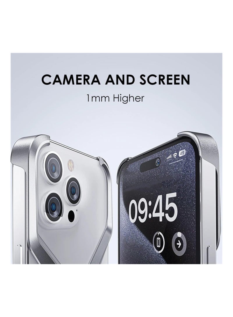 SYOSI Frameless Case for iPhone 15 Pro Max, Aerospace Aluminum Case Minimalist iPhone Cover Heat Dissipation Case Metal iPhone Case Bezel-less Phone Case Lightweight iPhone Case Slim iPhone Case - Image 5