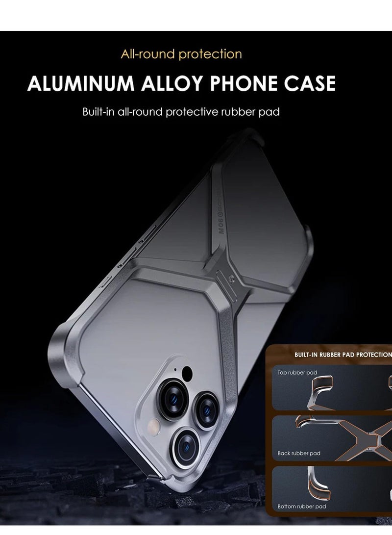 SYOSI Frameless Case for iPhone 15 Pro Max, Aerospace Aluminum Case Minimalist iPhone Cover Heat Dissipation Case Metal iPhone Case Bezel-less Phone Case Lightweight iPhone Case Slim iPhone Case - Image 2