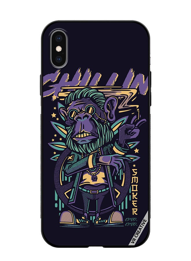 VR CREATIVE Protective Case Cover For Apple iPhone XS Max Chillin Monkey Design Multicolour - Image 1