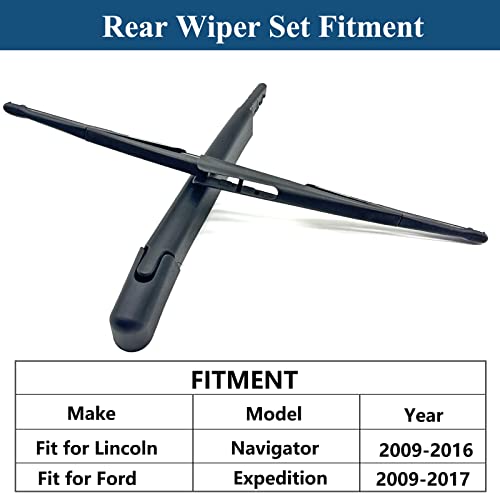DUILEO Rear Windshield Wiper Arm with Wiper Blade for Lincoln Navigator 2009-2016 Ford Expedition 2009-2017 Rear Windshield Back Wiper Arm Blade Replacement OEM # 9L1Z17528B, 9L1Z17526A - Image 2