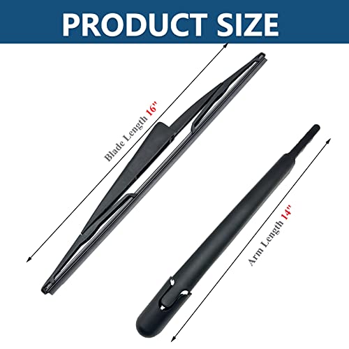 DUILEO Rear Windshield Wiper Arm with Wiper Blade for Lincoln Navigator 2009-2016 Ford Expedition 2009-2017 Rear Windshield Back Wiper Arm Blade Replacement OEM # 9L1Z17528B, 9L1Z17526A - Image 3