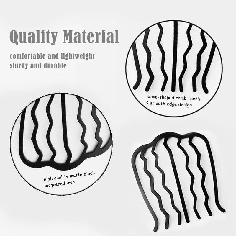 metulip 4 Pcs Hair Fork Clip Metal Hair Side Combs Bun Updo Hair Sticks French Twist Hair Tool Bun Hair Pins Clips Grips for Women Girls - Image 2