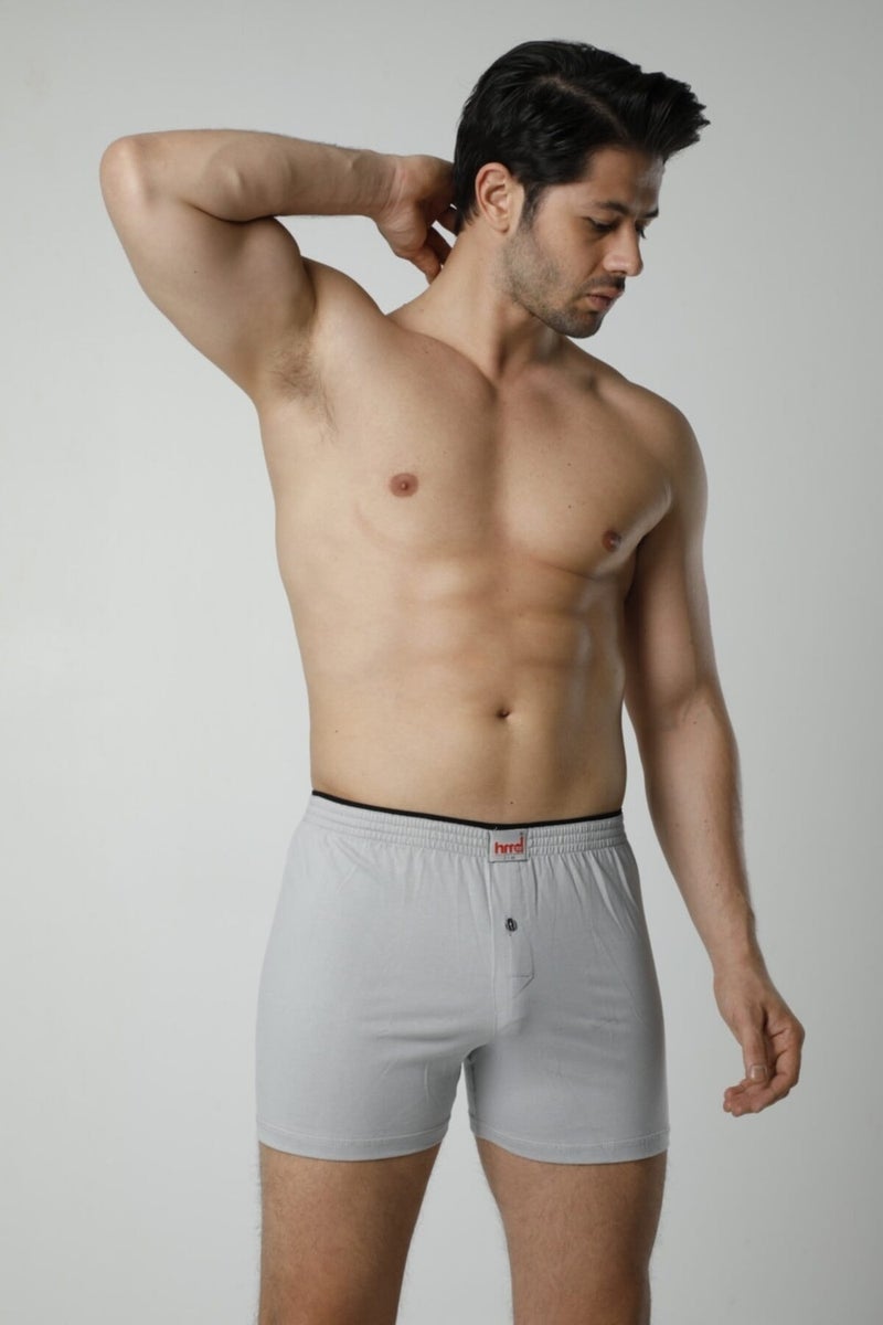 HMD 305 6 Button Detail Lycra Men's Boxer Briefs - Gray 