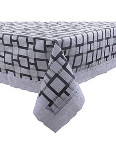 Kuber Industries Kuber Industries Dining Table Cover 6 Seater|Water Proof Plastic Table Cover|Heat Resistant (Grey,Rectangular)  - Image 1