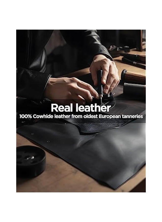 CaseMe iPhone 13 Pro Max RFID Blocking Leather Flip Folio Wallet Case - Black - Image 2