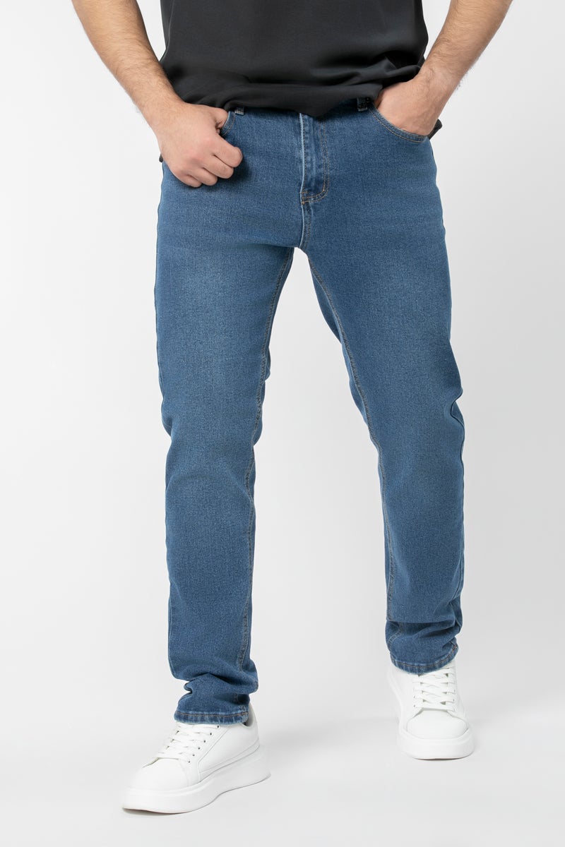 بلو إيج بنطلون جينز رجالي بلون سادة - Image 5