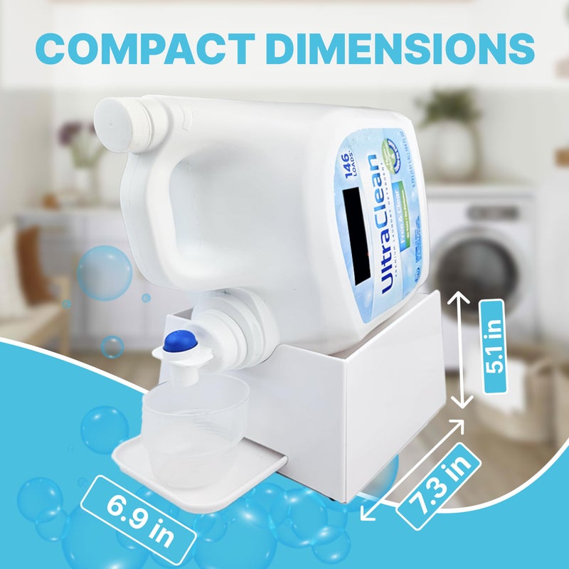 Skywin Laundry Detergent Holder Stand with Drip Tray  Laundry Soap Holder with Non-Slip Rubber Feet for Washing Space Organization  Angled Downward Slope for Easy Pouring (Ivory) - Image 2