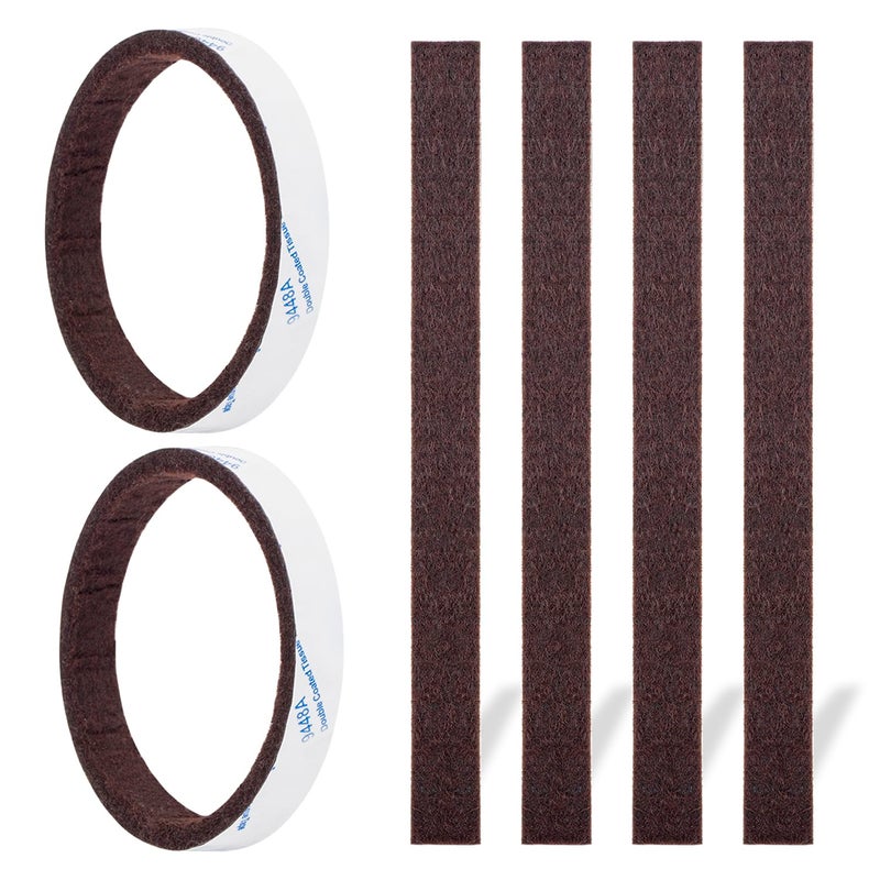 PremiFix Felt Strips With Adhesive Backing Felt Furniture Strips 20Pieces Pack 1/2X 6 Inches Adehesive Felt Strips For Furniture Brown - Image 1