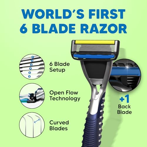 LetsShave Pro 6 Maxxx – world’s 1st 6 blade razor for men, Precision Back Blade | 1 Handle + 4 Cartridge + Travel Cap | Open-Flow Anti-Clog | Micro-Span Curved Blades | Common Docking Fits Pro 4/5/6/7 - Image 2