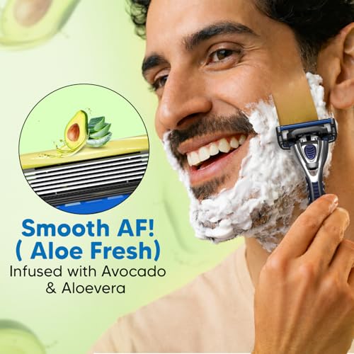 LetsShave Pro 6 Maxxx – world’s 1st 6 blade razor for men, Precision Back Blade | 1 Handle + 4 Cartridge + Travel Cap | Open-Flow Anti-Clog | Micro-Span Curved Blades | Common Docking Fits Pro 4/5/6/7 - Image 4