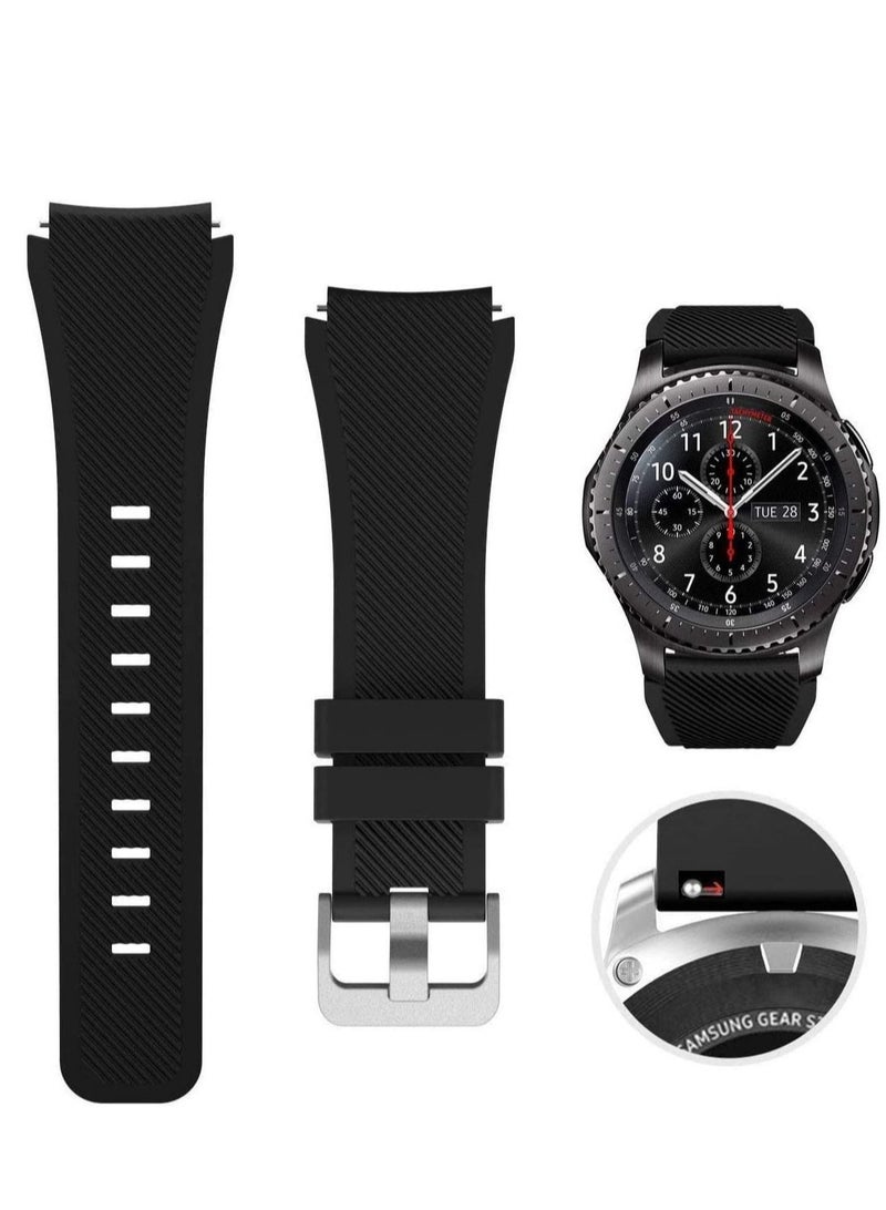 فون بلانيت Soft Silicone Watch Band Compatible With Samsung Galaxy Watch 3 Gear S3 Frontier Amazfit Bip/Active Huawei Watch GT 2/2E Bracelet 22-46mm(Red) - Image 1