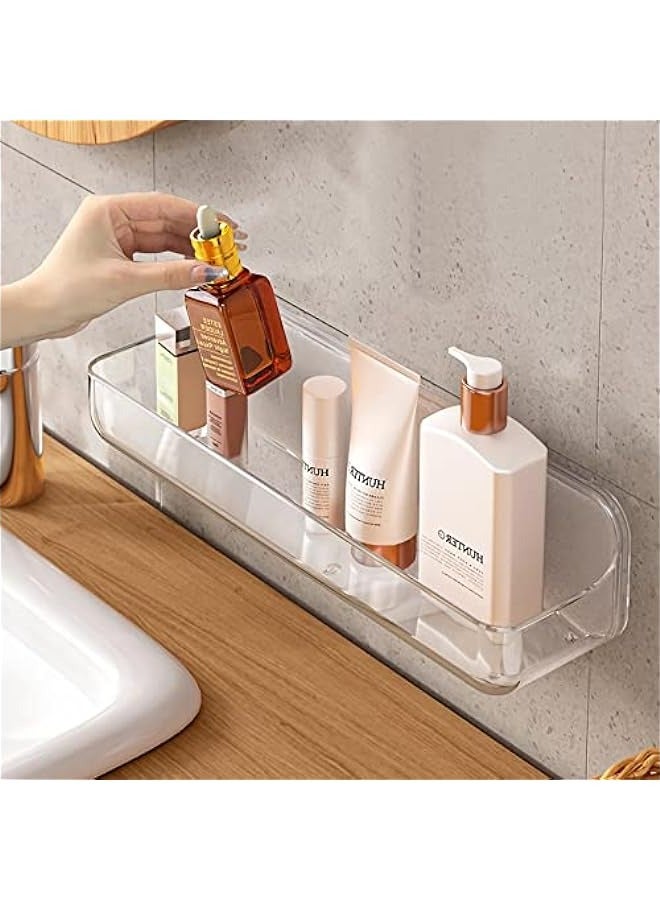 MIXDE Acrylic Floating Shelves Wall Mounted Hanging Shelves Wall Shelf  for Toilet Bathroom Kitchen Bedroom - Image 1
