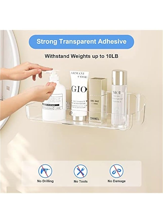 MIXDE Acrylic Floating Shelves Wall Mounted Hanging Shelves Wall Shelf  for Toilet Bathroom Kitchen Bedroom - Image 2