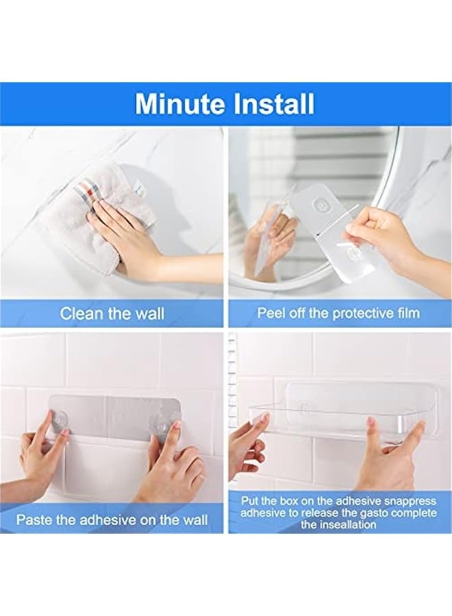 MIXDE Acrylic Floating Shelves Wall Mounted Hanging Shelves Wall Shelf  for Toilet Bathroom Kitchen Bedroom - Image 3