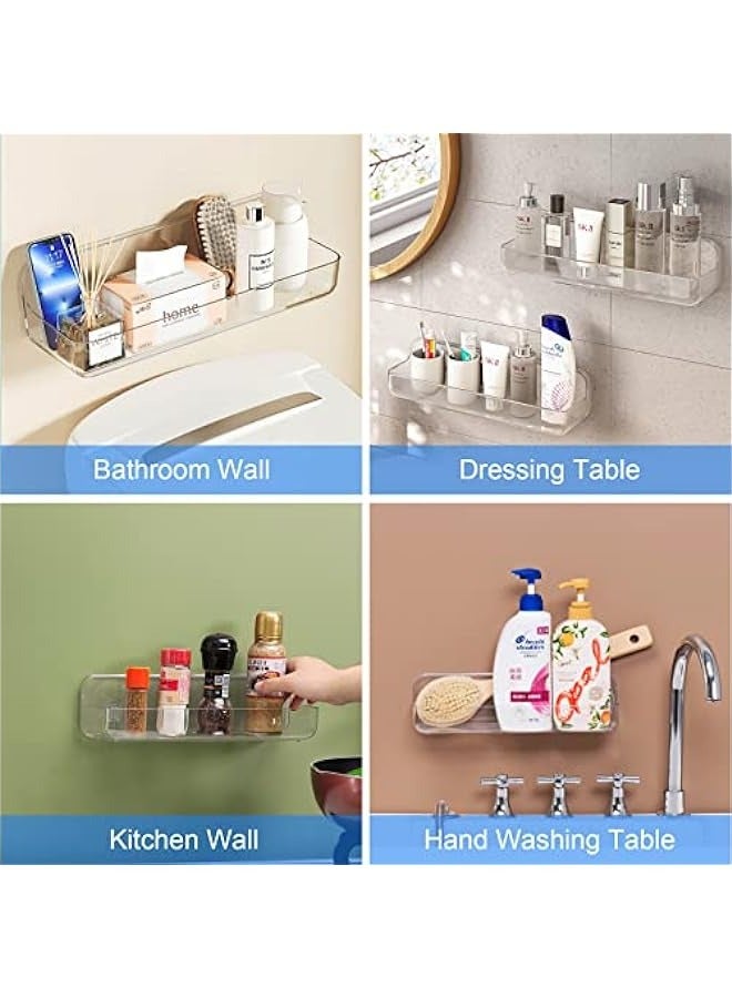 MIXDE Acrylic Floating Shelves Wall Mounted Hanging Shelves Wall Shelf  for Toilet Bathroom Kitchen Bedroom - Image 4