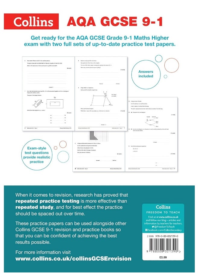 Collins AQA GCSE 9-1 Maths Higher Practice Papers: Ideal for the 2025 and 2026 exams  - Image 2