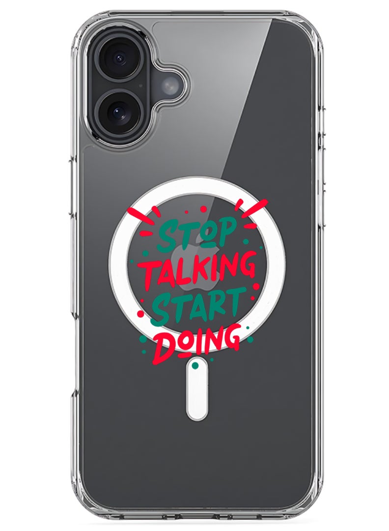 Theodor Magnetic Case for Apple iPhone 17 Compatible with MagSafe Wireless Charging, Shockproof Phone Bumper Cover - stop talking - Image 1