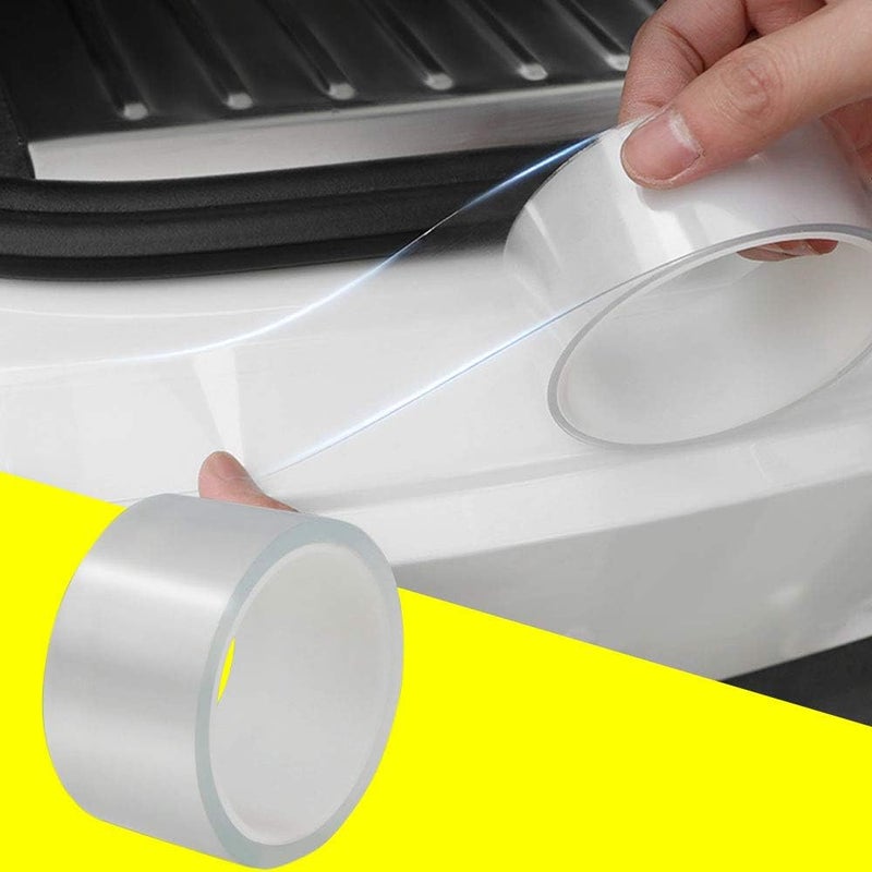 QBUC Car Door Entry Guards Scratch Cover Protector Paint Threshold Guard,Door sill Protector,Front Rear Door Entry Sill Guard Scuff Plate for Most Cars,2in9.8ft(5cm*3m) Transparent - Image 1