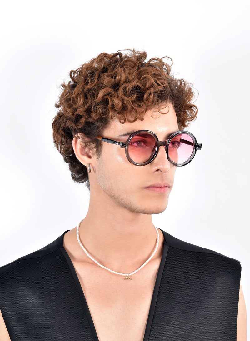 Woggles Swirl Pink Round Sunglasses| 100% UV Protected| Men & Women - Image 3