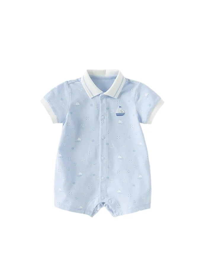 ديف اند بيلا رومبر بولو قطني للأولاد الرضع بتطريز قارب شراعي