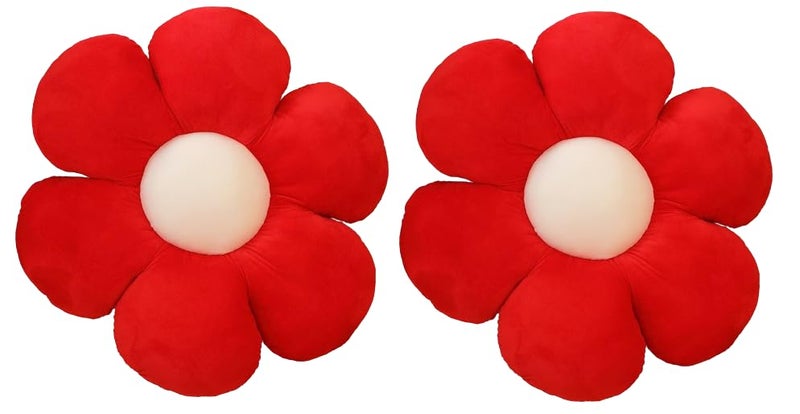 AVSHUB AVSHUB Sunflower Pillow Cushion Filler Throw Pillow 35 cm Set of 2 Cushion Filler Cushion Pillow Sofa Pillow Cushions for Bed Decorative Pillow for Sofa Car Office Chair Red - Image 1