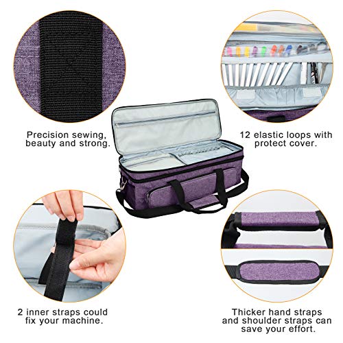 Luxiv Double-Layer Carrying Case for Cricut Explore/Air/Maker - Portable 2 Layer Bag for Cricut Cut Machines - Image 4