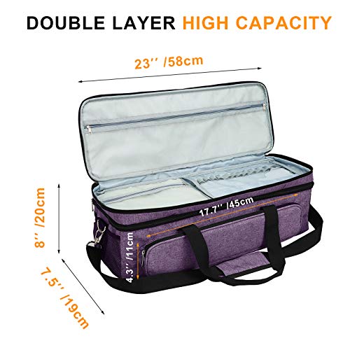 Luxiv Double-Layer Carrying Case for Cricut Explore/Air/Maker - Portable 2 Layer Bag for Cricut Cut Machines - Image 2