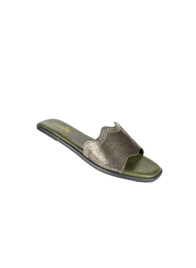 Michelle Morgan 092-2778 Michelle Morgan Ladies Flat Heel Sandals 114RC103 Green