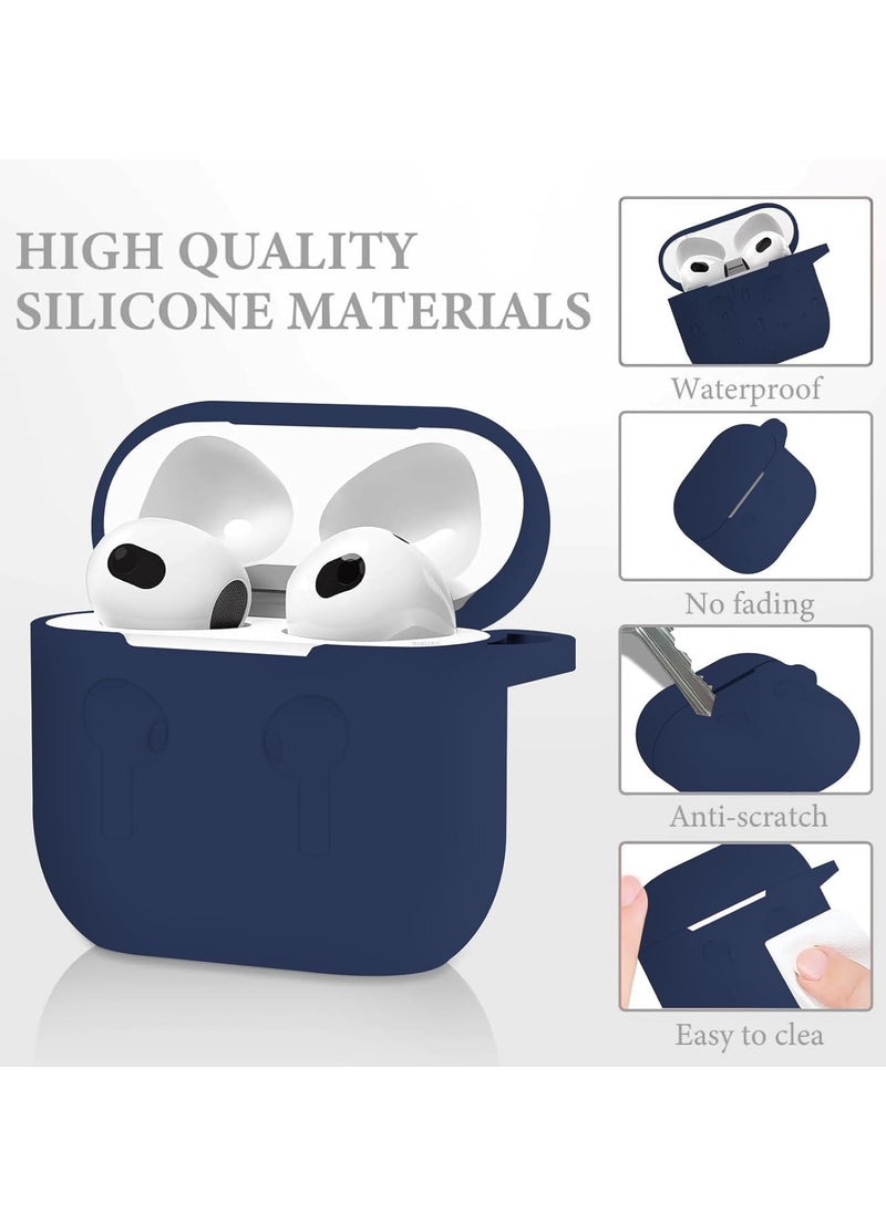 MIGOFAST - AirPods 4 Case Silicone Compatible with AirPods 4th Generation Case (2024)  D rop Protection Cover with Keychain  Dark Blue - Image 1