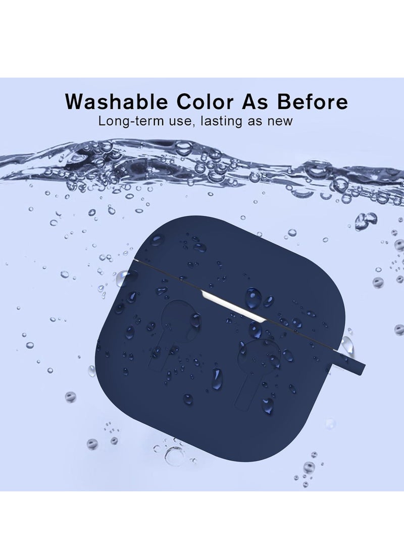 MIGOFAST - AirPods 4 Case Silicone Compatible with AirPods 4th Generation Case (2024)  D rop Protection Cover with Keychain  Dark Blue - Image 1