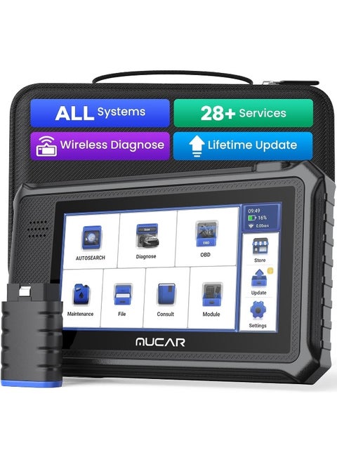 MUCAR VO6 OBD2 Scanner for Car, OE-Level All Systems Diagnostic Scan Tool with 28 Services, Lifetime Update, ABS Bleeding, ECU Fault Codes, Wireless Diagnostic Scanner