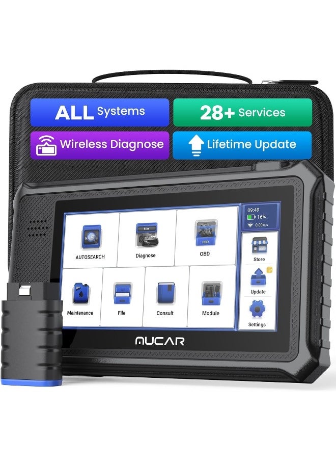 Mucar - MUCAR VO6 OBD2 Scanner for Car, OE-Level All Systems Diagnostic Scan Tool with 28 Services, Lifetime Update, ABS Bleeding, ECU Fault Codes, Wireless Diagnostic Scanner - Image 1
