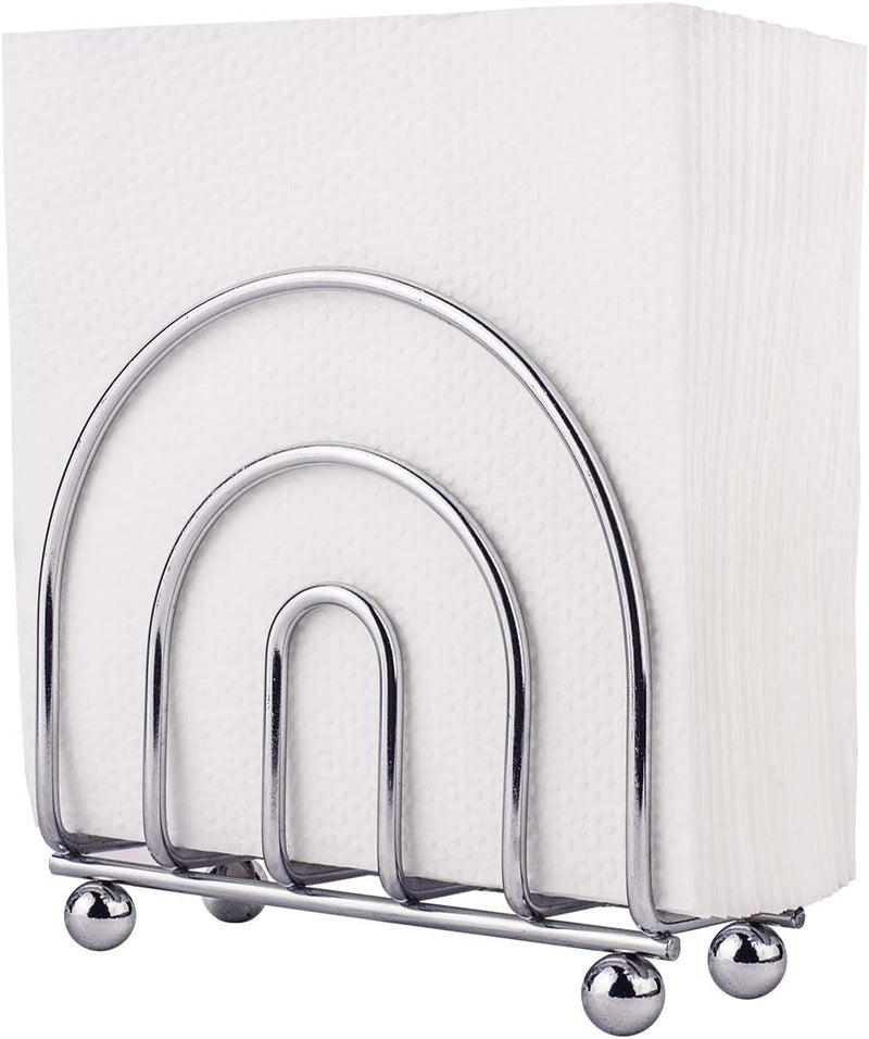 BNYD حامل مناديل ورقية موزع مناديل للمطابخ، طاولة الطعام، طاولة النزهة، للاستخدام الداخلي والخارجي، تشطيب كروم (كلاسيكي) - Image 1