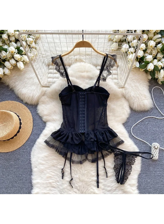 Caprisious Lace Lingerie Set – Elegant Corset with Matching Bottoms