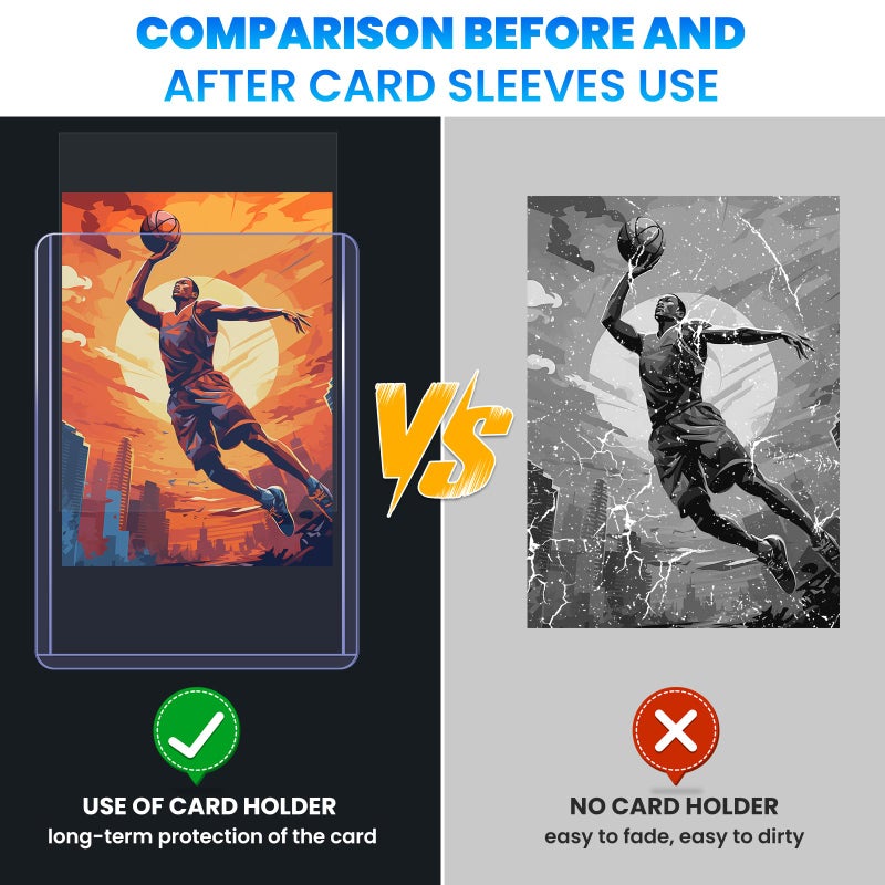 ZENOWICK 2000 Card Sleeves Top Loaders for Cards, 3" x 4" Hard Plastic Toploaders, Baseball Card Protectors, Trading Card Holder for Football Sports Cards (1000 Toploaders + 1000 Penny Sleeves) - Image 5