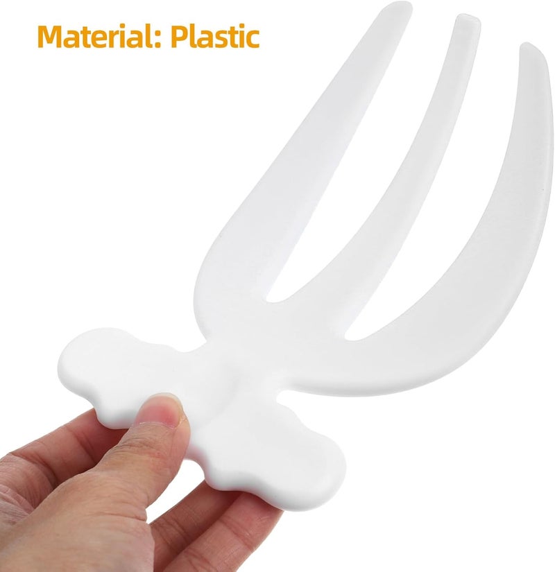 Vosarea Salad Tongs 2pcs Salad Hands Plastic Salad Serving Hands Salad Tongs for Serving Salad Serving Utensils Salad Salad Servers Salad Claws Salad Picker Salad Spoons White - Image 4