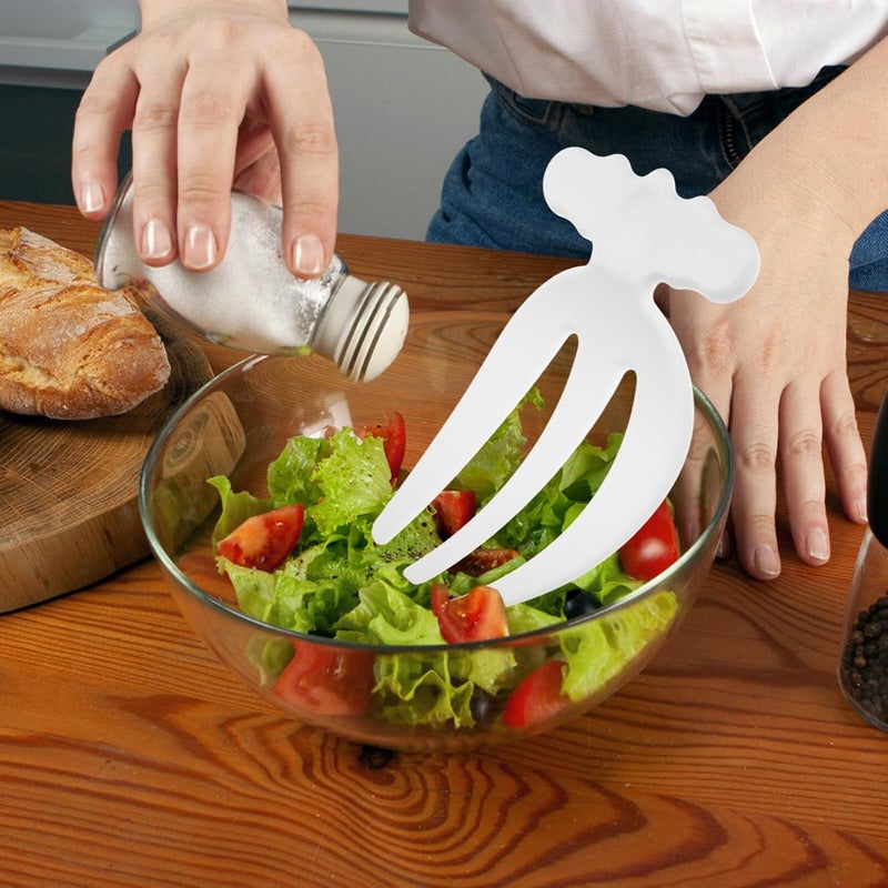 Vosarea Salad Tongs 2pcs Salad Hands Plastic Salad Serving Hands Salad Tongs for Serving Salad Serving Utensils Salad Salad Servers Salad Claws Salad Picker Salad Spoons White - Image 3