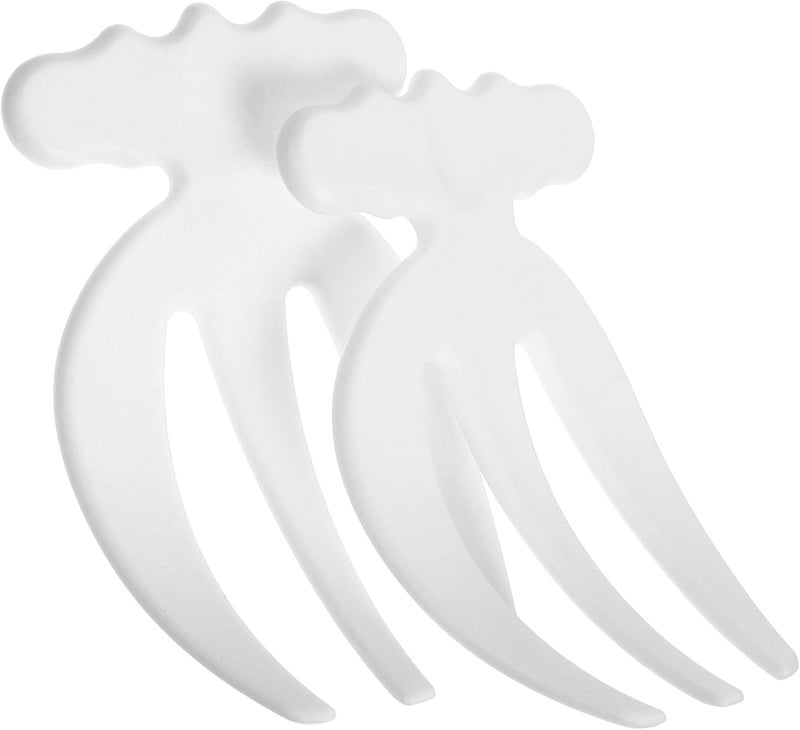 Vosarea Salad Tongs 2pcs Salad Hands Plastic Salad Serving Hands Salad Tongs for Serving Salad Serving Utensils Salad Salad Servers Salad Claws Salad Picker Salad Spoons White - Image 1