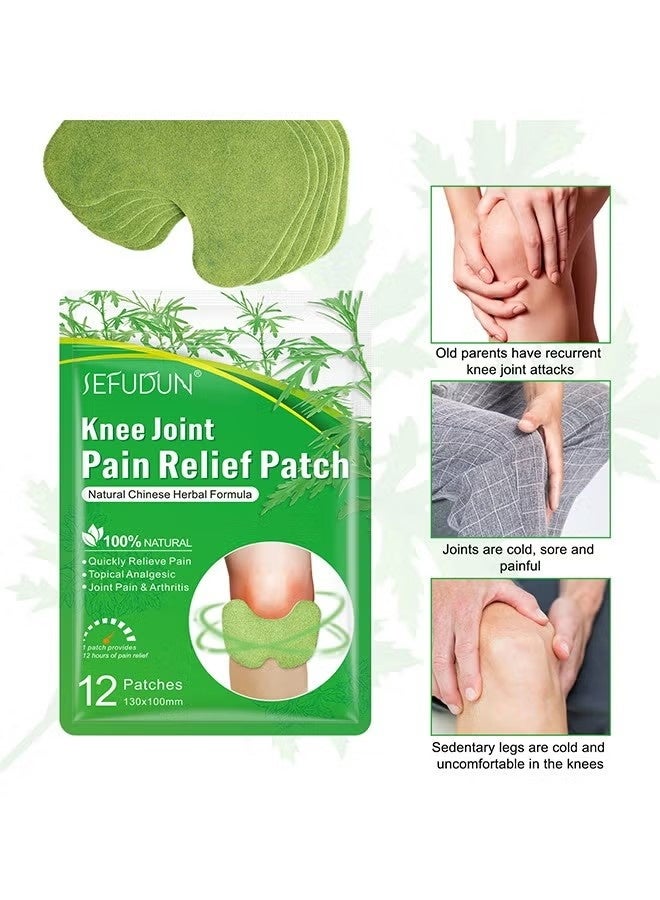 Sefudun Topical Ginger Knee Pain Relief Patch, Herbal Knee Therapy Patch Knee Pain Relief Patch, 12Patches - Image 5