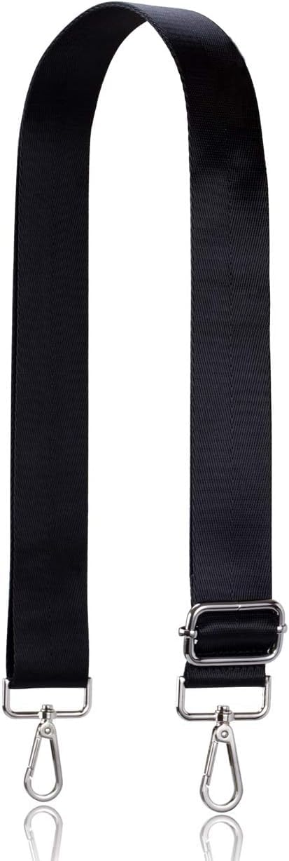 coku Multipurpose Replacement Adjustable Crossbody Sling Side Bag Strap Hand Shoulder Belt for Purse Strap, Camera Belt, Handbag, Messenger Bag with Swivel Snap Hooks (Black) - Image 1