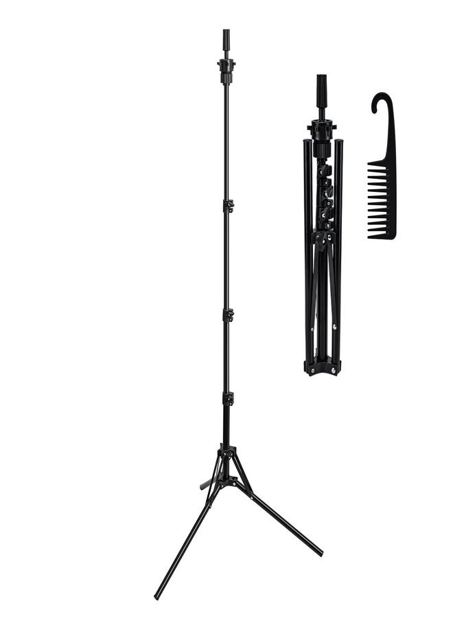Aofadaning Mannequin Head Stand,Adjustable Wig Stand Tripod Height Adjustment(20-60Inch) Reinforced Metal Mannequin Stand For Cosmetology Hairdressing Training With Free One Wide Tooth Comb - Image 1