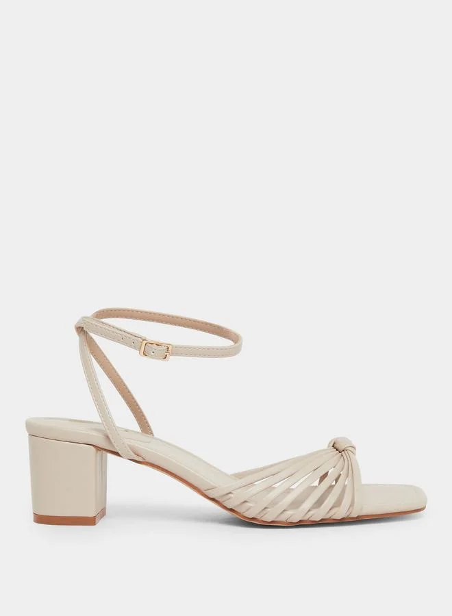 Raid Aanvi Strappy Knotted Block Heel Sandals